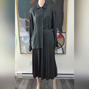 Rouie | Vintage Chevron Print Skirt Set